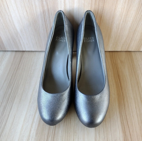 Eileen Fisher Pure II Womens Size 6 Metallic Pumps Heels Shoes - Picture 1 of 8